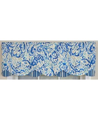 100% Cotton Mystify Petticoat  Fully lined Windows Rod Pocket Valance 50" x 15"  Blue