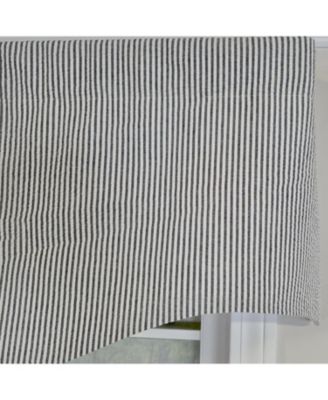 100% Cotton Seersucker Regal With Poly/Cotton Ivory lining Rod Pocket Valance 50" x 16" Black