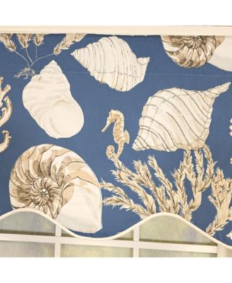 100% Cotton Seascape Provance  Fully lined Windows Rod Pocket Valance 50" x 15"  Blue