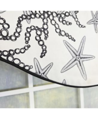 Reef Cornice Valance - 100% Cotton with Ivory Lining 50" x 17"  Black