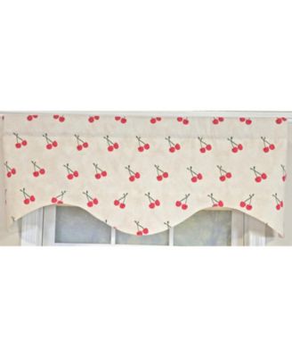 Cherry Dance Cornice Valance - 100% Cotton with Ivory Lining 50" x 17"  Cream