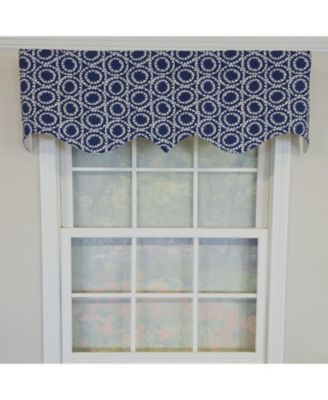100% Cotton Orbit Regal  Fully lined Windows Rod Pocket Valance 50" x 17"  Navy