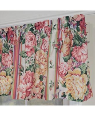 100% Cotton Flower Lane Tailored  Unlined Windows Rod Pocket Valance 68" x 13"  Multi