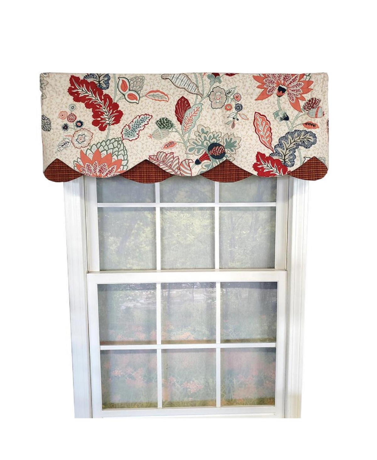 Rlf Home" xenia Petticoat 3" Rod Pocket Lining Luxurious and Elegant Window Treatment Valance 50" x 15" Rust