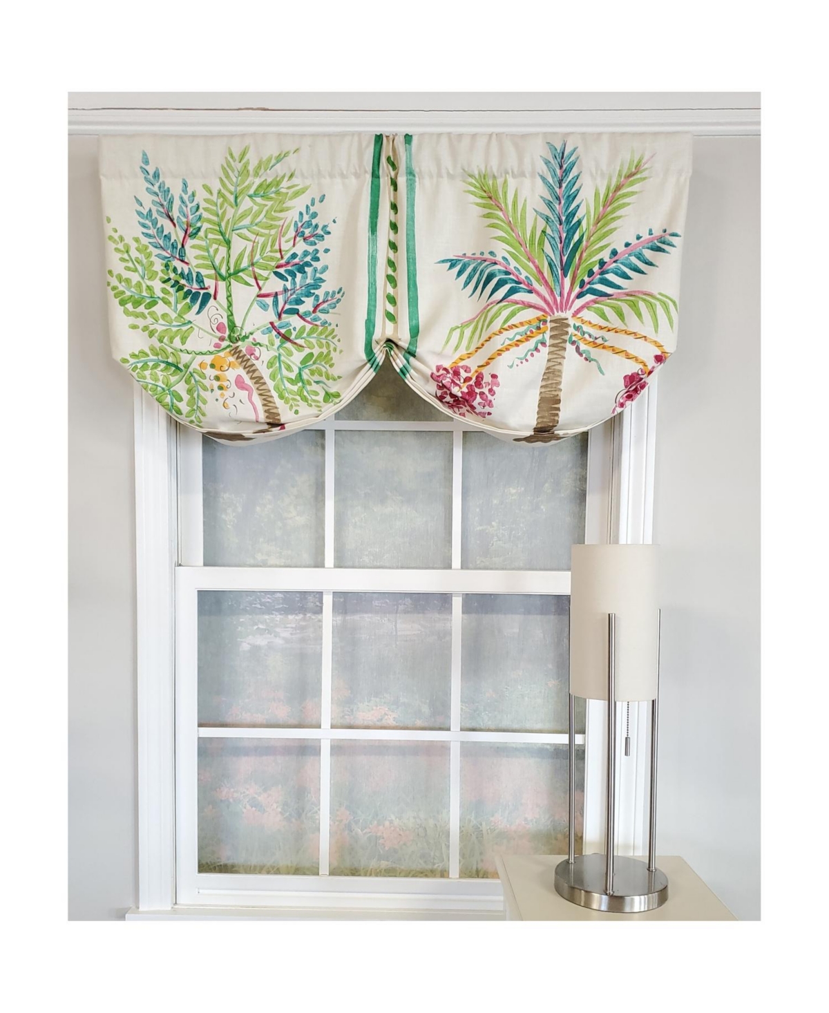 Rlf Home 3" Rod Pocket High Quality Fabric Felicity Stationary Balloon Valance for Windows 50" x 23" Multi