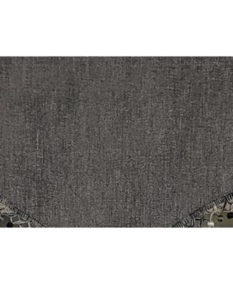 3" Rod Pocket High Quality Fabric Jasper Cornice Valance with Tassel Trim for Windows 50" x 17" Charcoal