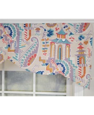 3" Rod Pocket High Quality Fabric Tea House Stamford Valance for Windows 50" x 16" Multi