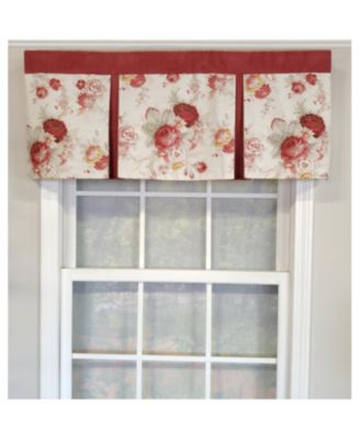 3" Rod Pocket High Quality Fabric Norfolk Pleated Valance for Windows 50" x 16" Red