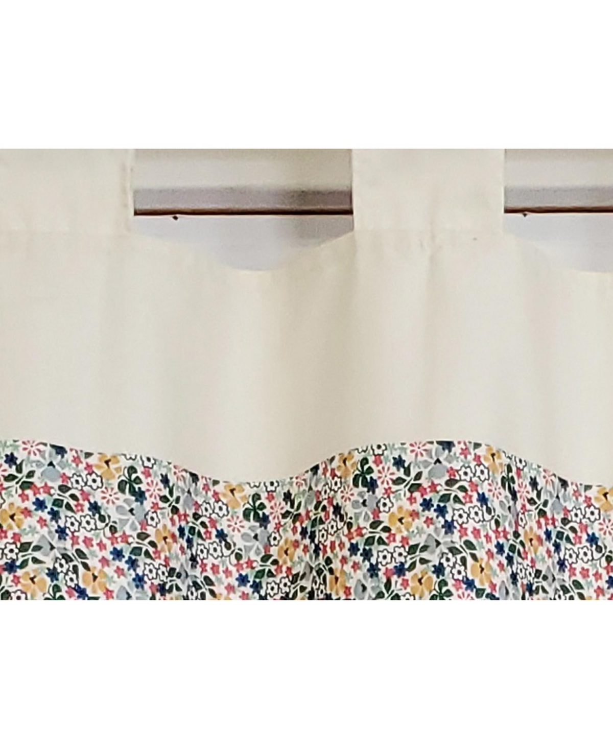 Rlf Home 4" Top Tab High Quality Fabric Petite flower Tab Valance for Windows 50" x 15" Multi