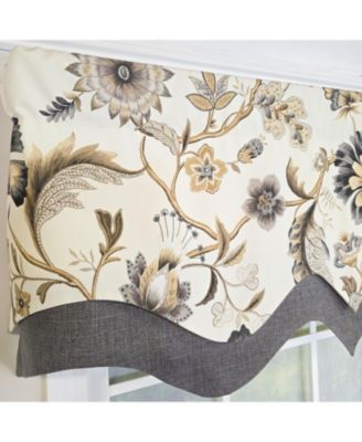 100% Cotton Zanzibar D-Regal  Fully lined Windows Rod Pocket Valance 50" x 17"  Gray