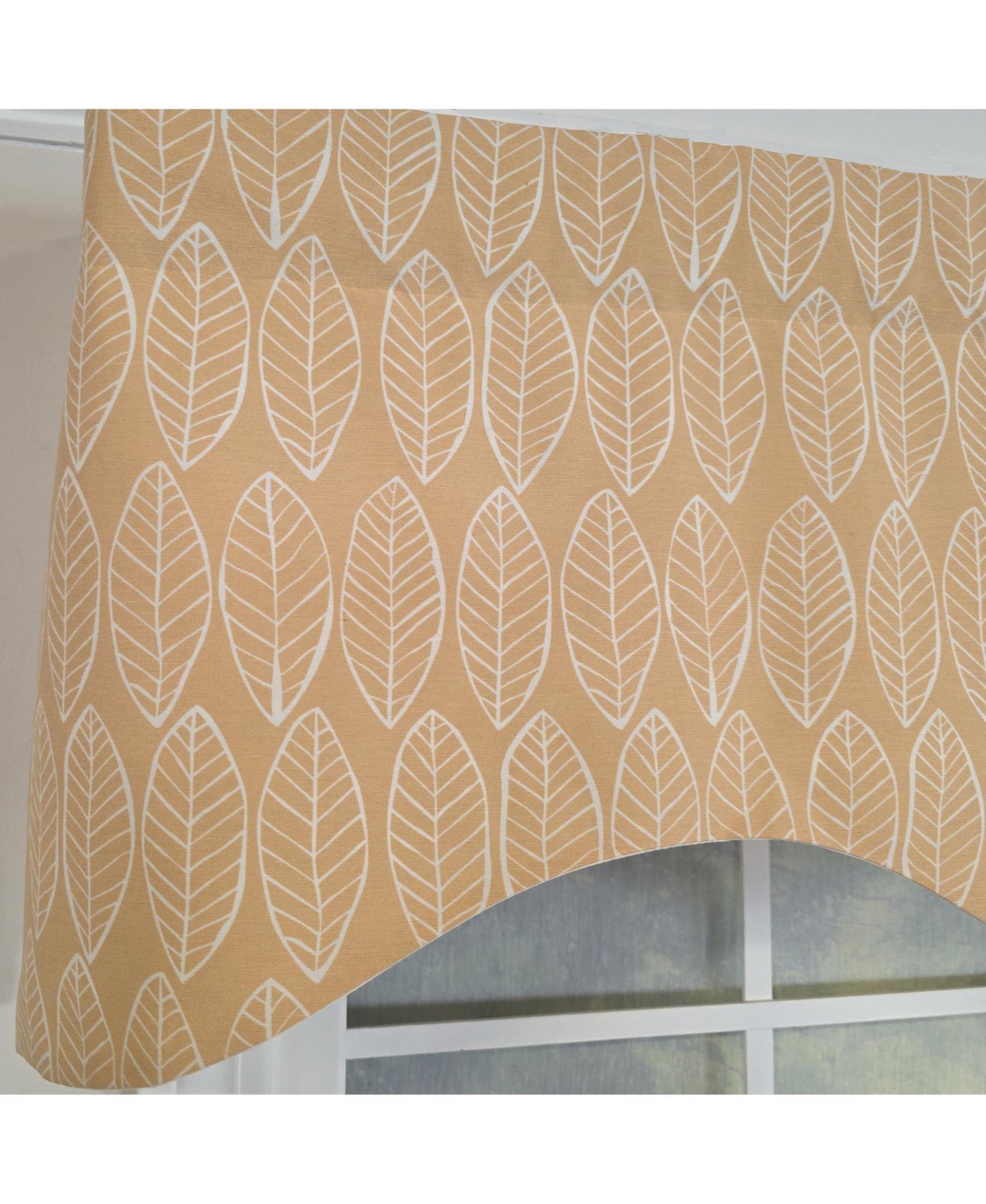 Rlf Home Fall Cornice Valance - 100% Cotton with Ivory Lining 50" x 17" Tan