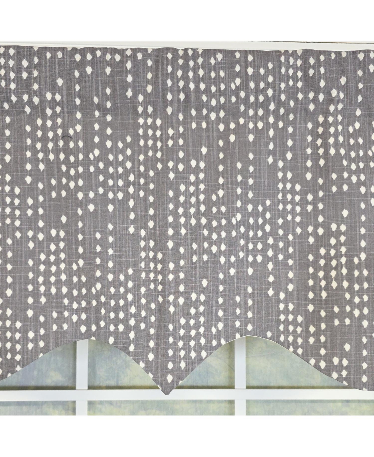 Rlf Home 100% Cotton Rainfall Regal With Poly/Cotton Ivory lining Rod Pocket Valance 50" x 16" Gray