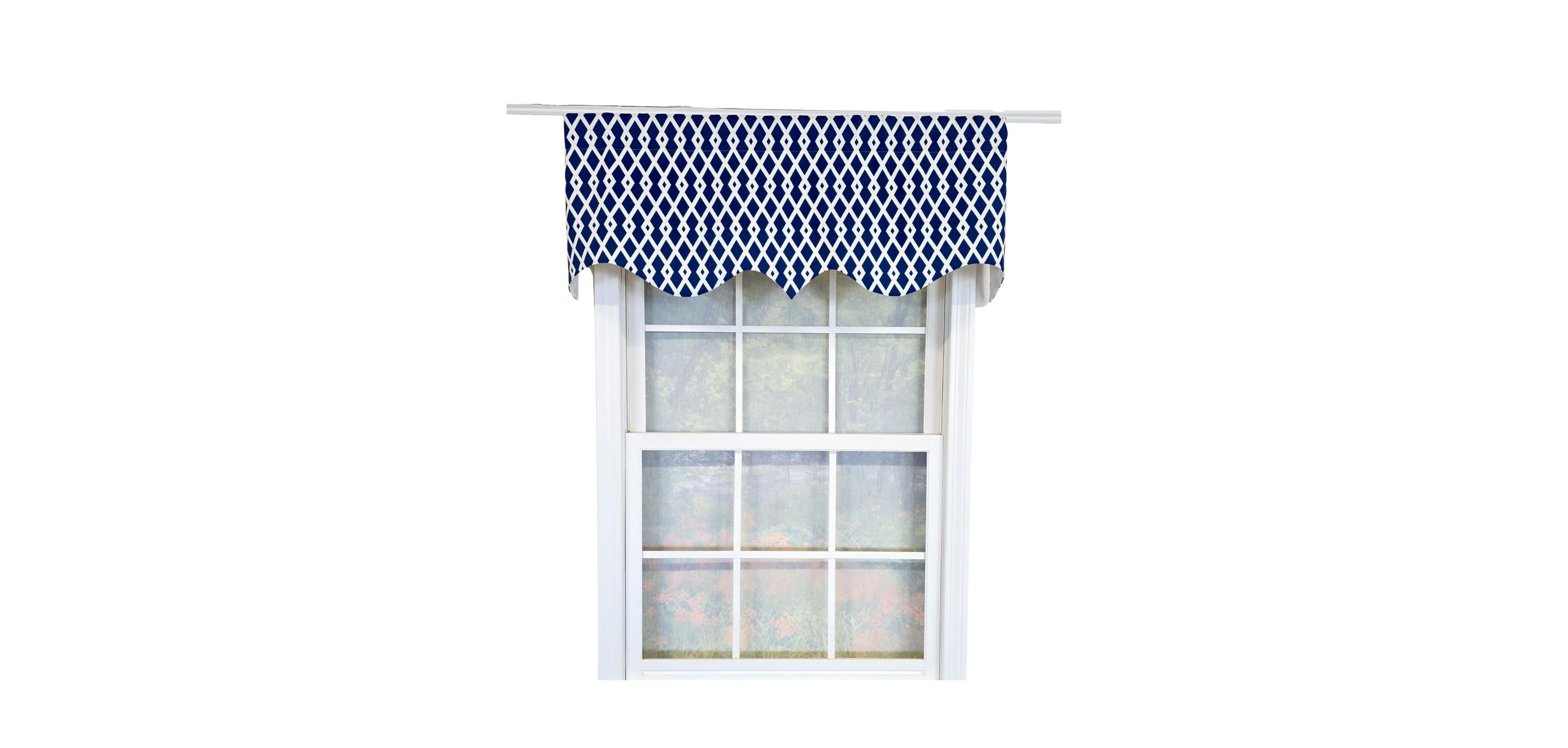Rlf Home 100% Cotton Jewel Regal Fully lined Windows Rod Pocket Valance 50" x 17"