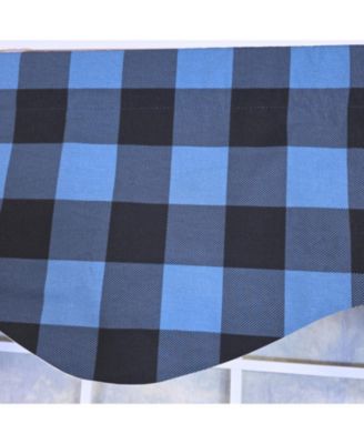100% Cotton Barnyard Check  Cornice  Fully lined Windows Rod Pocket Valance 50" x 17"  Blue