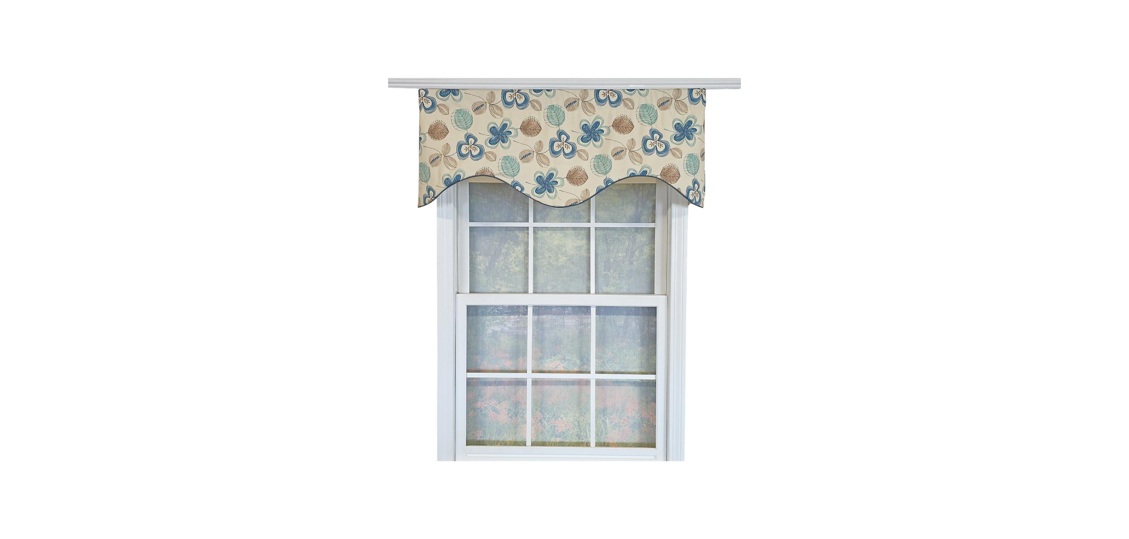 Rlf Home 100% Cotton Jolly Cornice Fully lined Windows Rod Pocket Valance 50" x 17" Cream