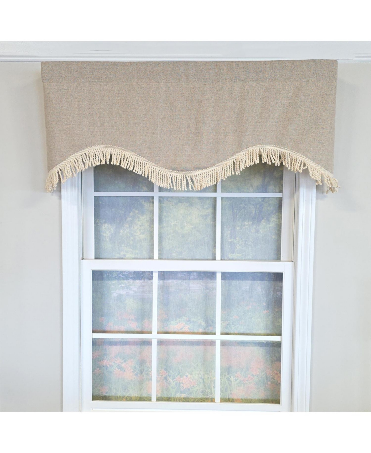 Rlf Home 100% Cotton Denton Cornice Fully lined Windows Rod Pocket Valance 50" x 17" Cream