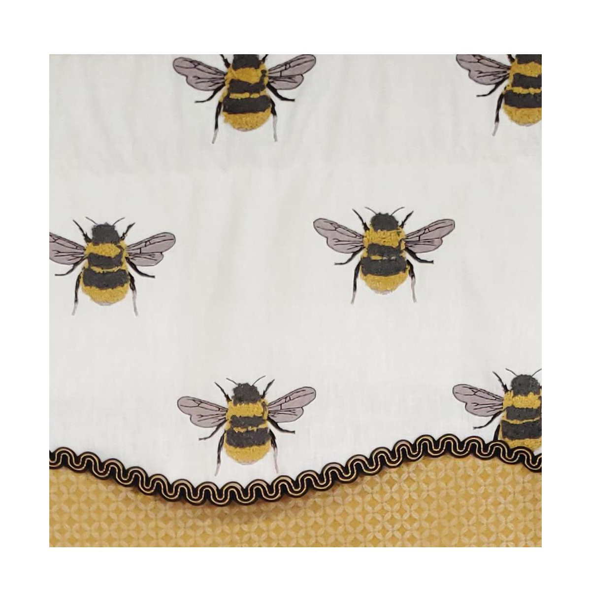 Rlf Home Busy Bee Glory 3" Rod Pocket Lining Luxurious and Elegant Window Treatment Valance 50" x 16" Honey