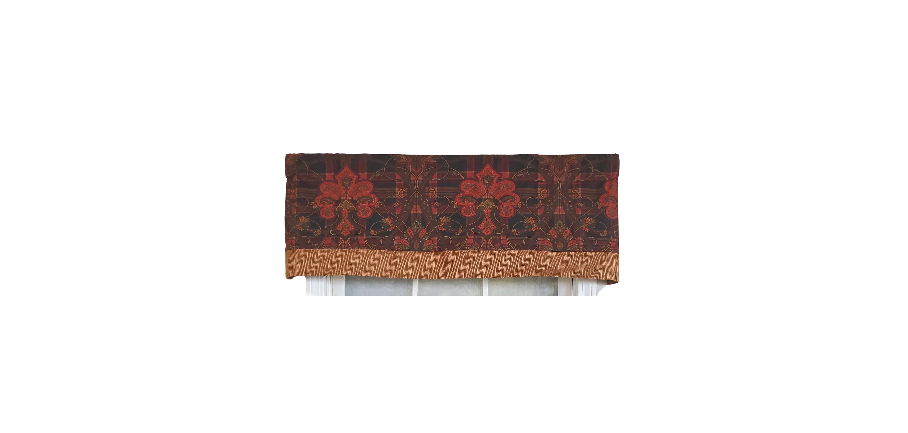 Rlf Home 3" Rod Pocket High Quality Fabric Espadas Banded Valance for Windows 50" x 16"