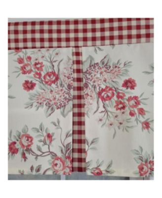 3" Rod Pocket High Quality Fabric D-Willow Pleated Valance for Windows 50" x 17" Red