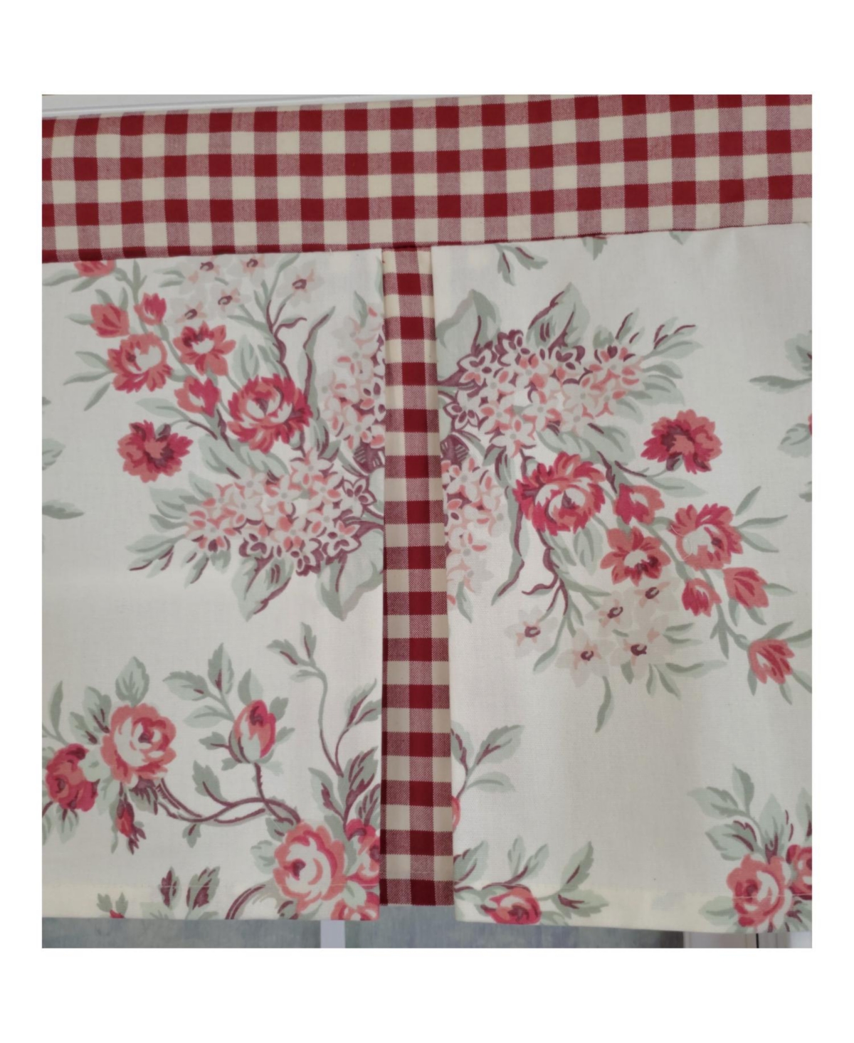 Rlf Home 3" Rod Pocket High Quality Fabric D-Willow Pleated Valance for Windows 50" x 17" Red