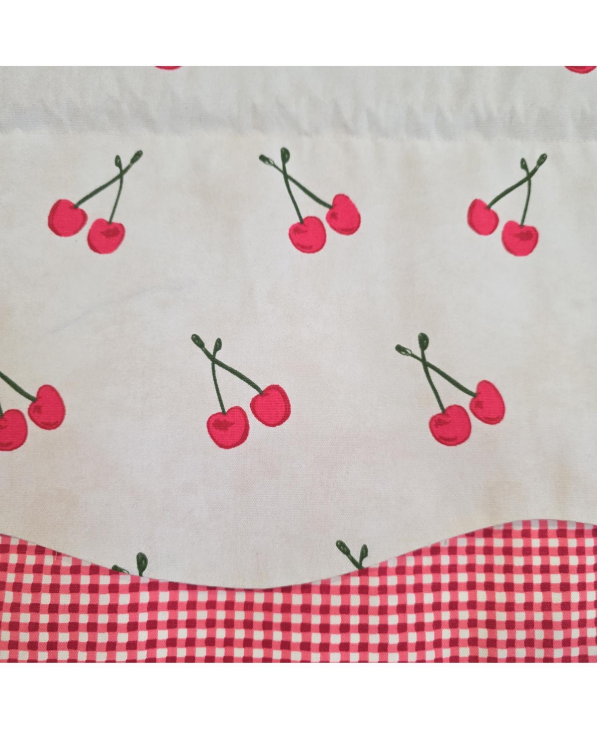 Rlf Home 100% Cotton Cherry Dance Glory Fully lined Windows Rod Pocket Valance 50" x 16" Red