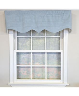 100% Cotton Shepherd Check Regal  Fully lined Windows Rod Pocket Valance 50" x 17"  Blue