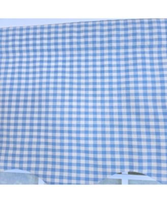 100% Cotton Gingham Regal With Poly/Cotton Ivory lining Rod Pocket Valance 50" x 17" Blue