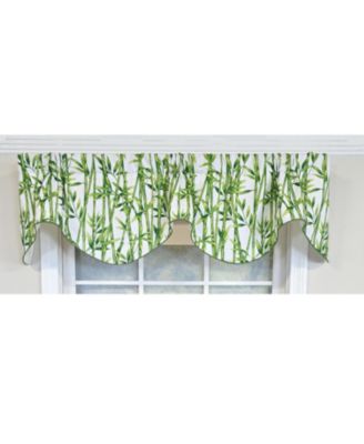 100% Cotton Bamboo Fluted Fully lined Windows Rod Pocket Valance 65" x 16" Green