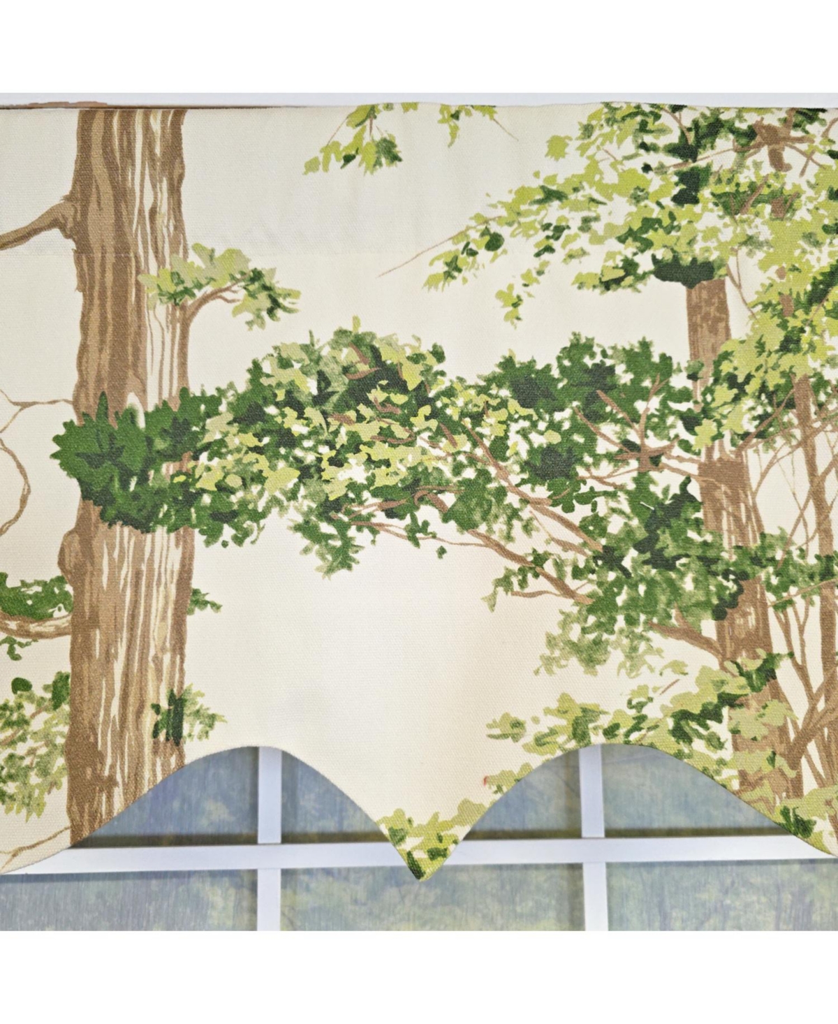 Rlf Home 100% Cotton Canopy Regal Fully lined Windows Rod Pocket Valance 50" x 17" Ivory