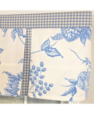 100% Cotton Natalia Pleated  Unlined Windows Rod Pocket Valance 50" x 17"  Blue