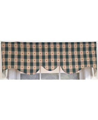 100% PolyesterCollette Squares Shaped  Fully lined Windows Rod Pocket Valance 51" x 15"  Green