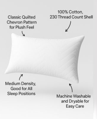 Cotton Quilted Medium Density 2-Pack Pillow, Standard