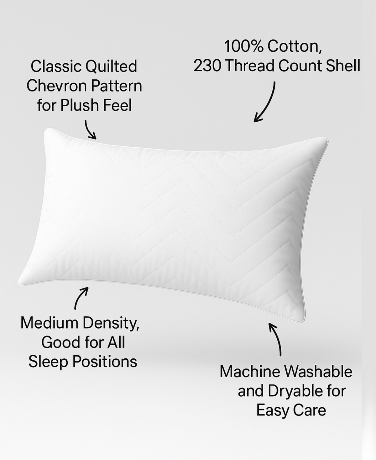 Ella Jayne Cotton Quilted Medium Density 2-Pack Pillow