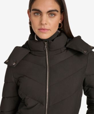 Women's Short Zip Front Puffer Jacket