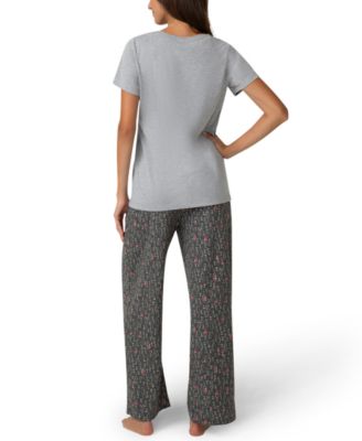 Women's 2-Piece Embellished Short Sleeve Pajama Set