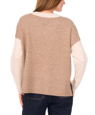 Women's Colorblocked Drop-Shoulder Sweater