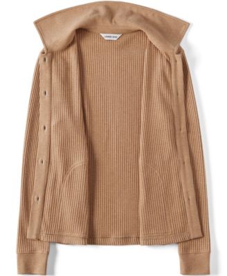 Women's Plus Size Long Sleeve Waffle Collared Shacket