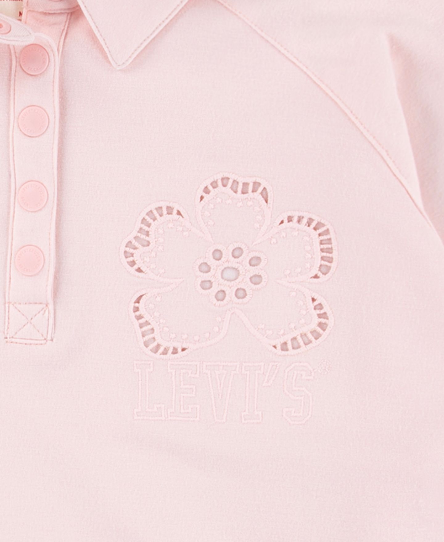 Рубашка Levi's Voluminous Long-Sleeve Shirt Collar Top для девочек, цвет: Светлый пастельный розовый — фото 4