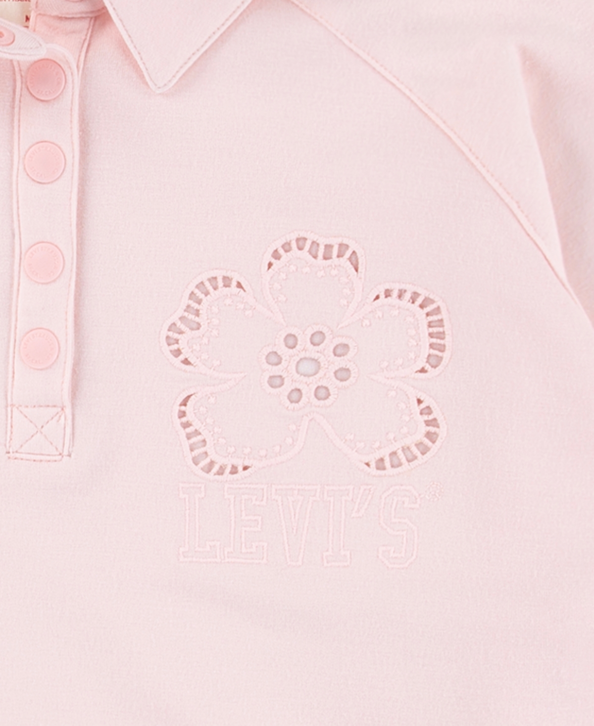 Levi's Girls 7-16 Voluminous Long-sleeve Shirt Collar Top In Pink