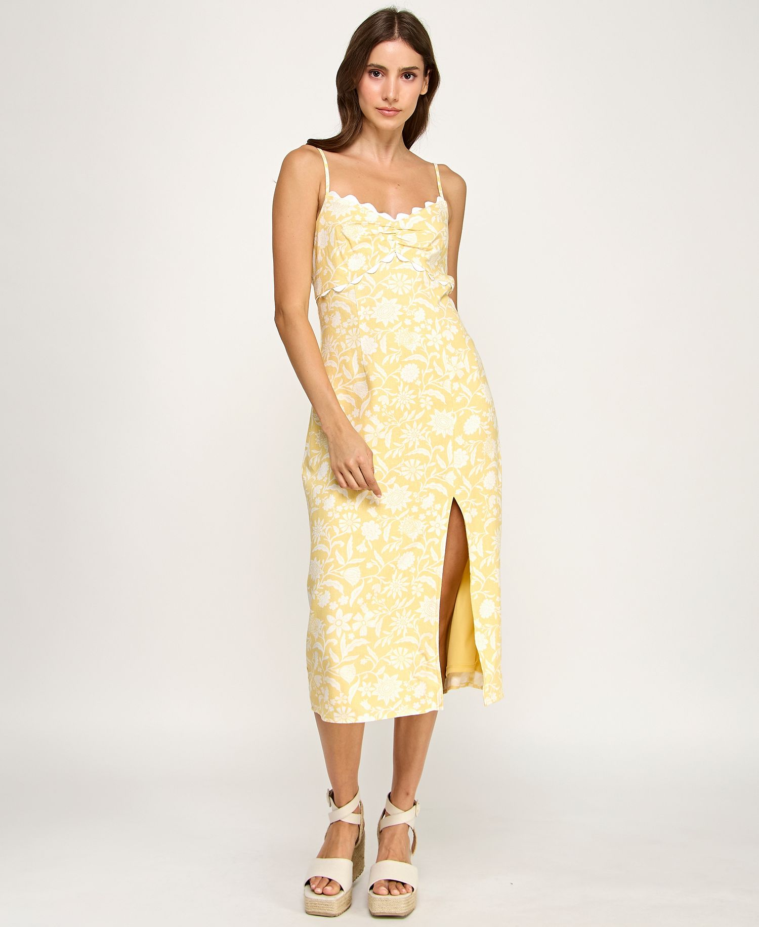 ROW A Juniors' Sleeveless Ric Rac Bust Slim Midi Dress