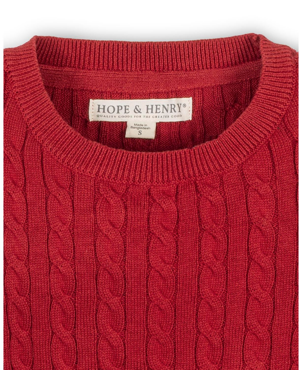 Hope & Henry Girls Organic Long Puff Sleeve Sweater with Bow Detail