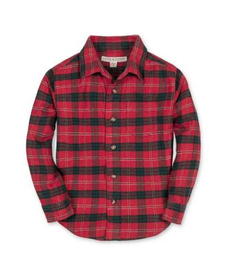 Boys Organic Long Sleeve Flannel Button Down Shirt