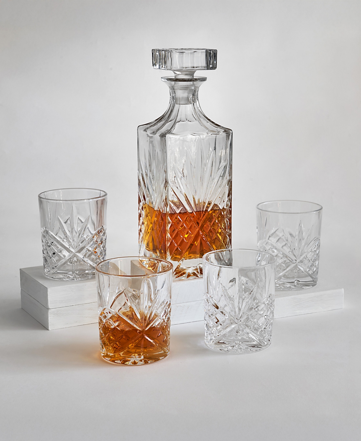 Godinger Dublin Crystal Double Old-Fashioned Glasses, Set of 8