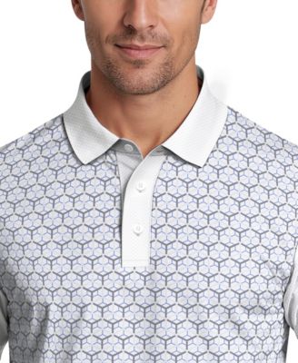 Men's Technical Linear Color-Block Short-Sleeve Polo Shirt