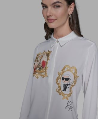 Women's Portrait Button Down Top