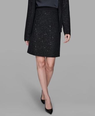 KARL LAGERFELD PARIS - Women's Sequined Knit Short Skirt