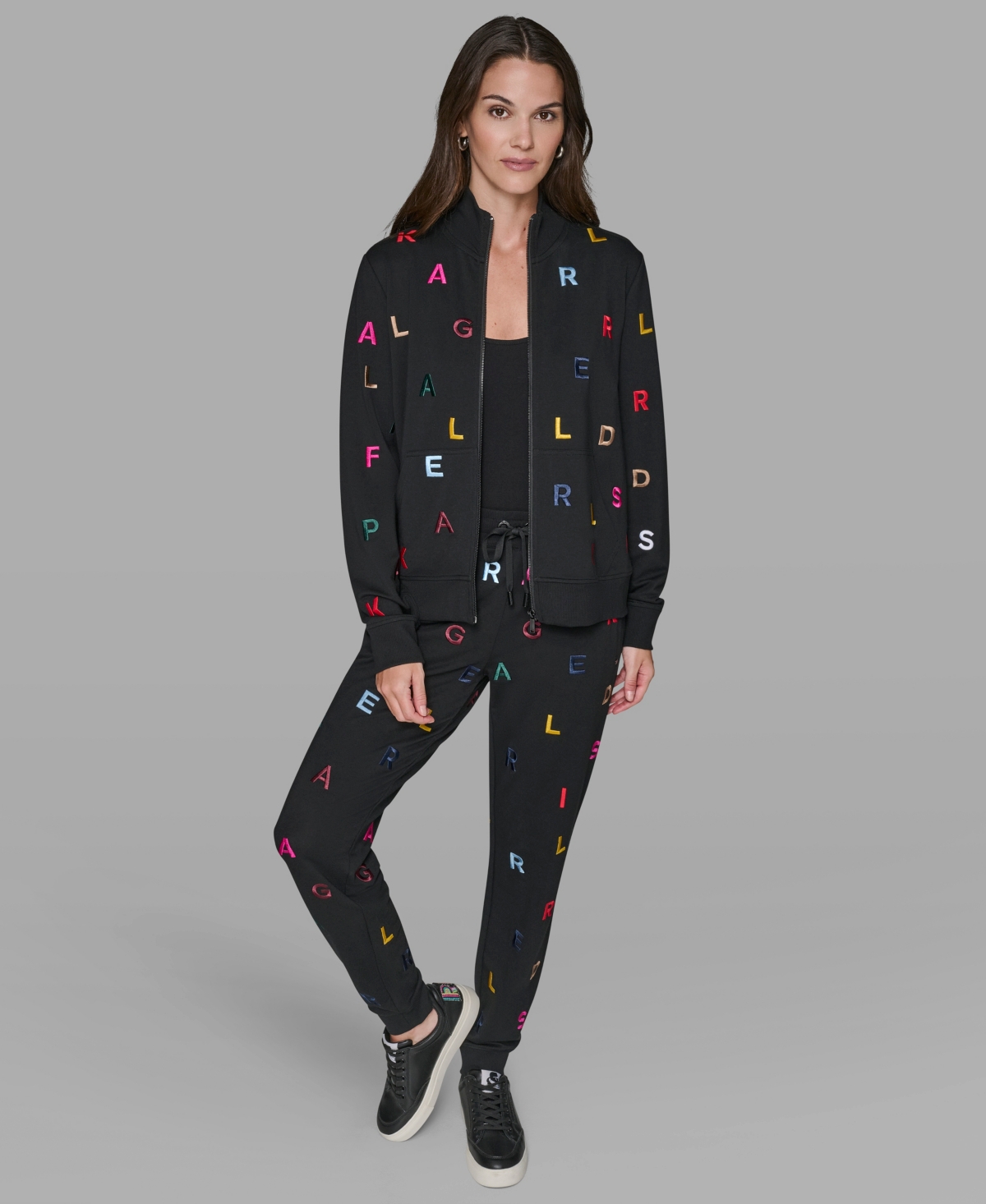 Karl Lagerfeld Women's Logo Detail Long Sleeve Jacket In Black