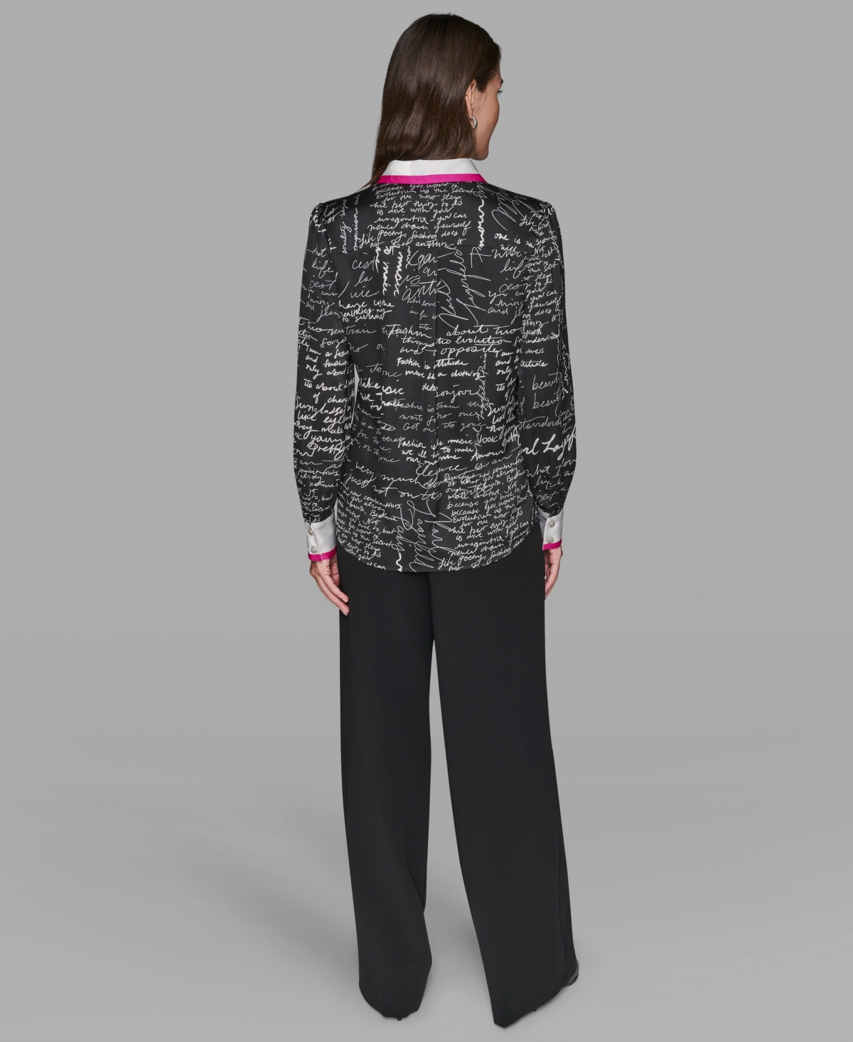 Karl Lagerfeld Women's Script Blouse Top In Multi