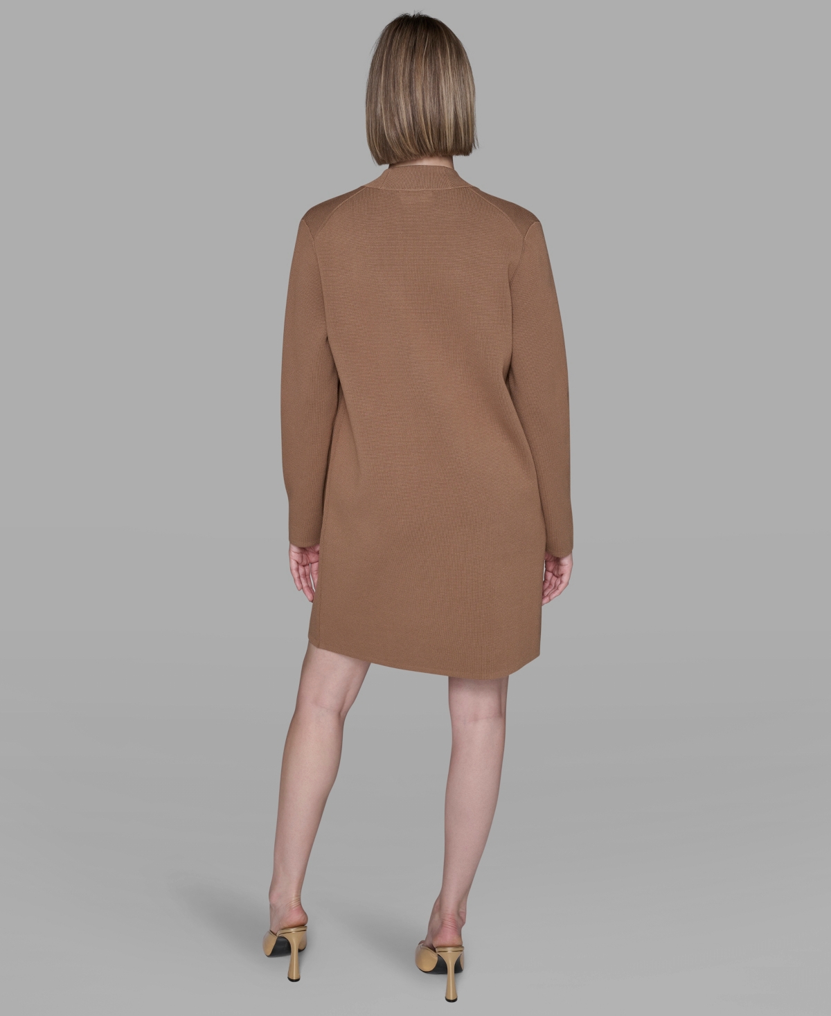 Karl Lagerfeld Women's Long Sleeves Cardigan Sweater In Brown