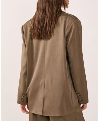 Women's Satin Pleated Oversized Blazer